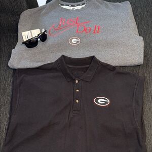 Nike Gray Sweatshirt and Black Polo Set